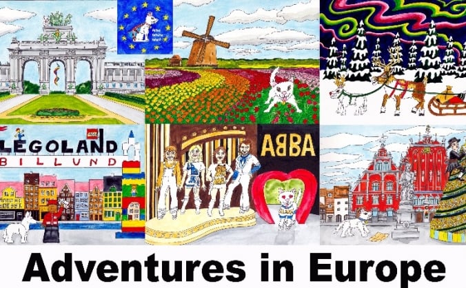 Alba White Wolf Goes To Europe - Children's Book