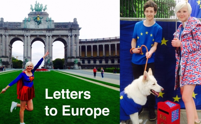 EU Super Girl Delivering Letters to Europe