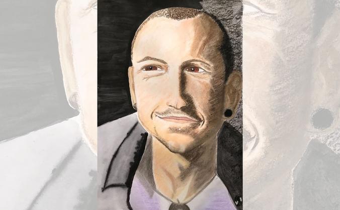Portrait of Chester Bennington for CALM UK