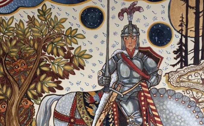 Sir Gawain and the Green Knight in Leek