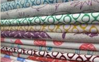 First collection of hand printed fabrics by the metre