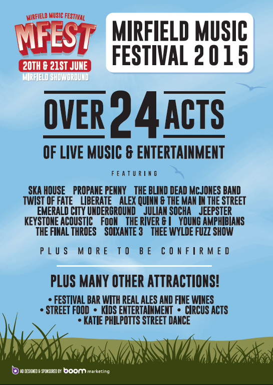 M FEST 2015 2nd MIRFIELD MUSIC FESTIVAL a Community crowdfunding