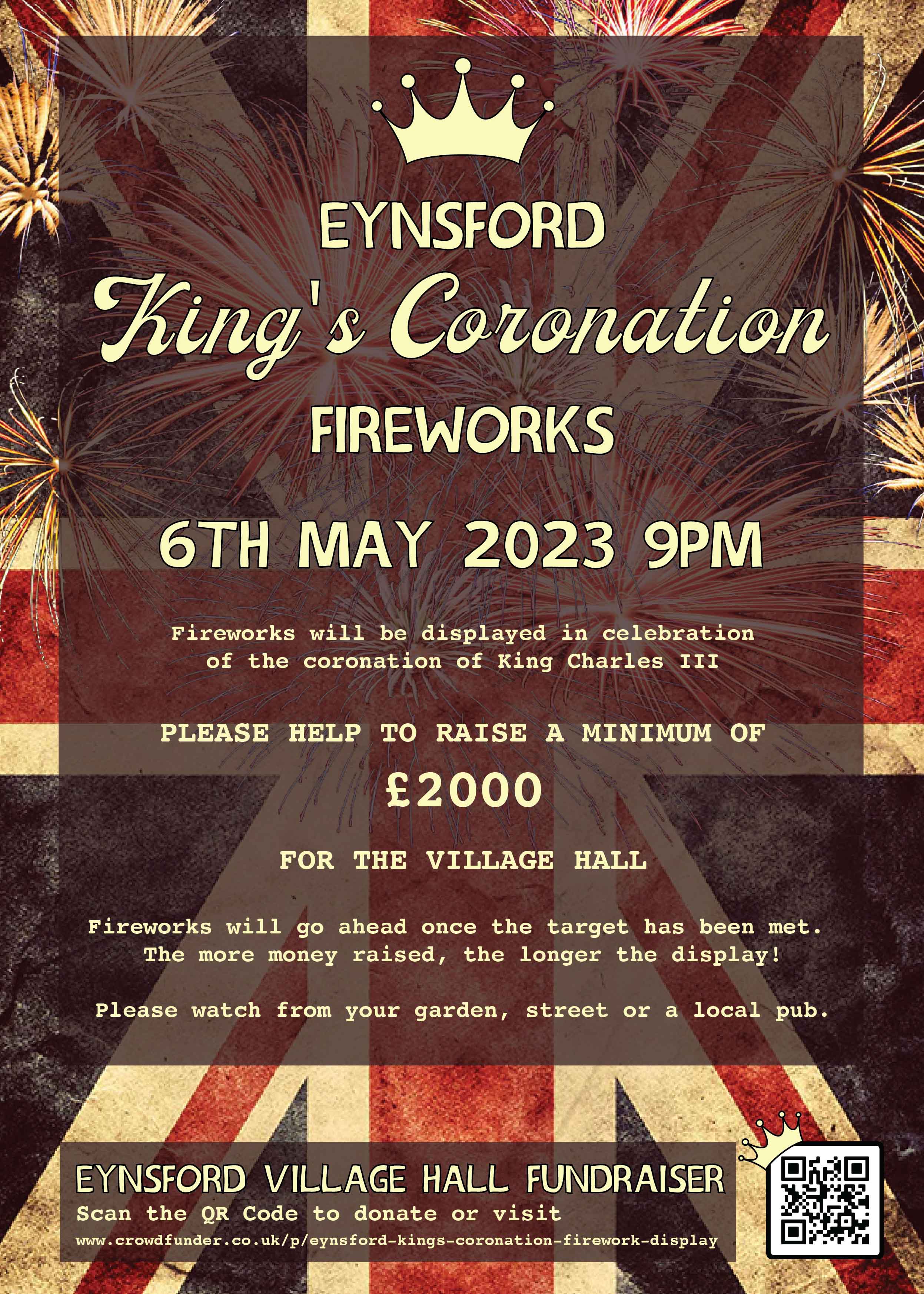 Eynsford King's Coronation Firework display a Leisure crowdfunding