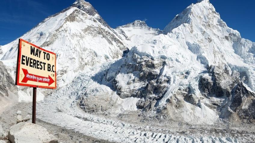 Climbing Mount Everest to base camp