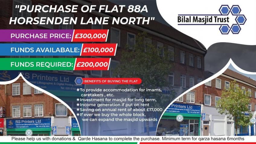 Acquisition of premises for Bilal Masjid Greenford