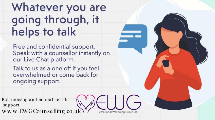 Free Online Counselling drop in service