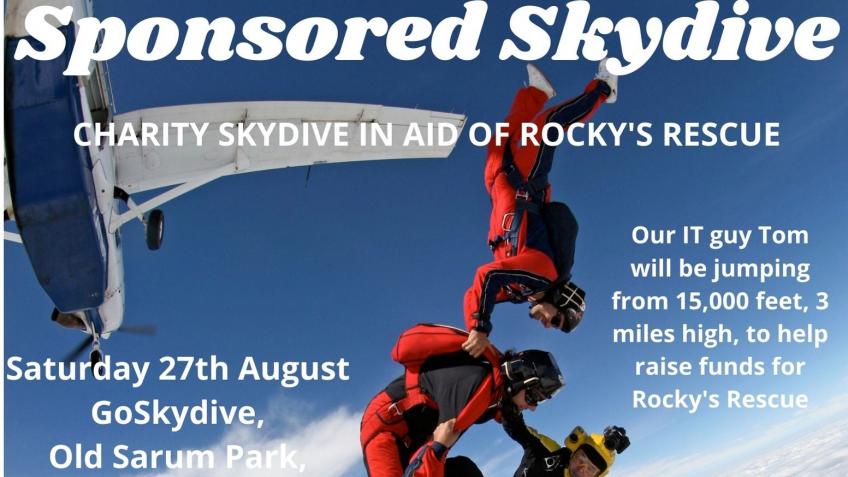 Tom Humphreys' Skydive for Rocky's Rescue