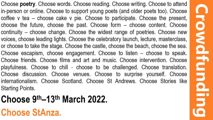 Choose Poetry. Choose StAnza.