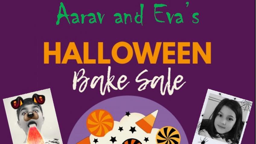 Aarav and Eva's Halloween Bake Sale