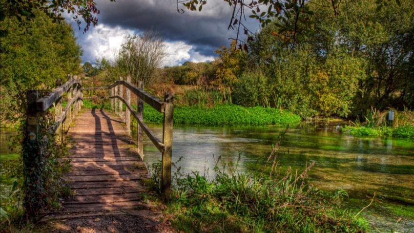 Ed and Jim walking the River Itchen