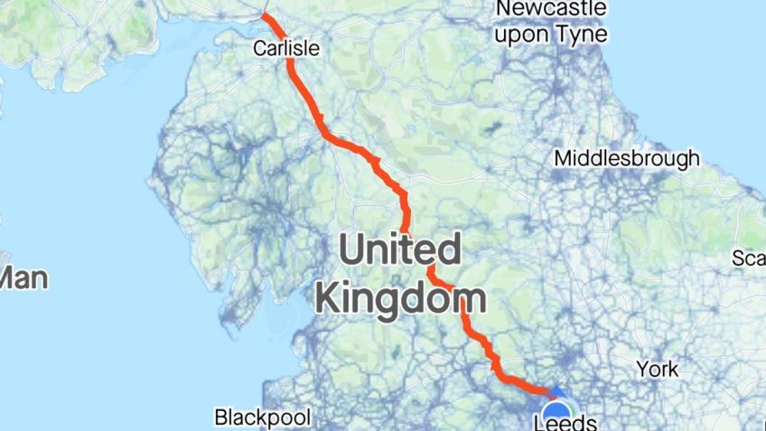Riding from Leeds to Scotland. And back. In a day!