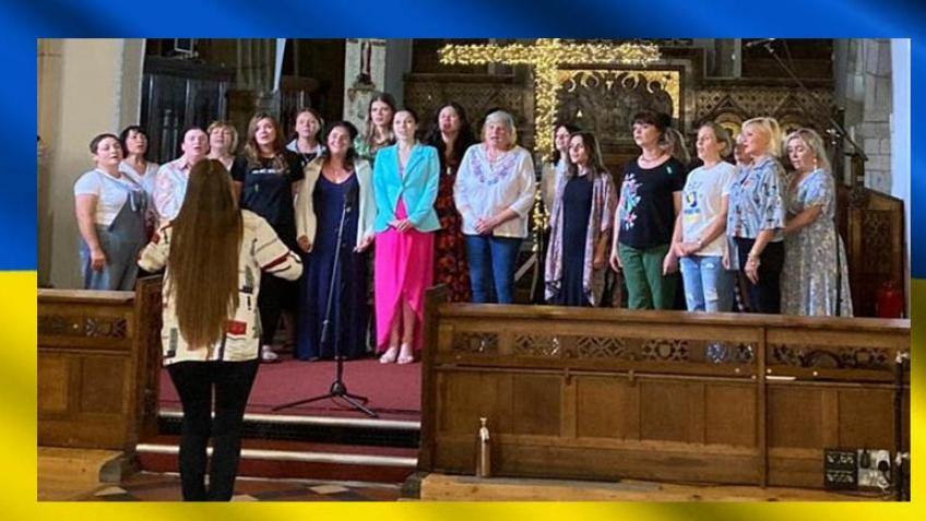 Ukrainian Choir singing at The Peace Match