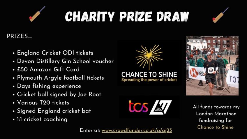 Alex's Marathon Prize Draw for Chance to Shine