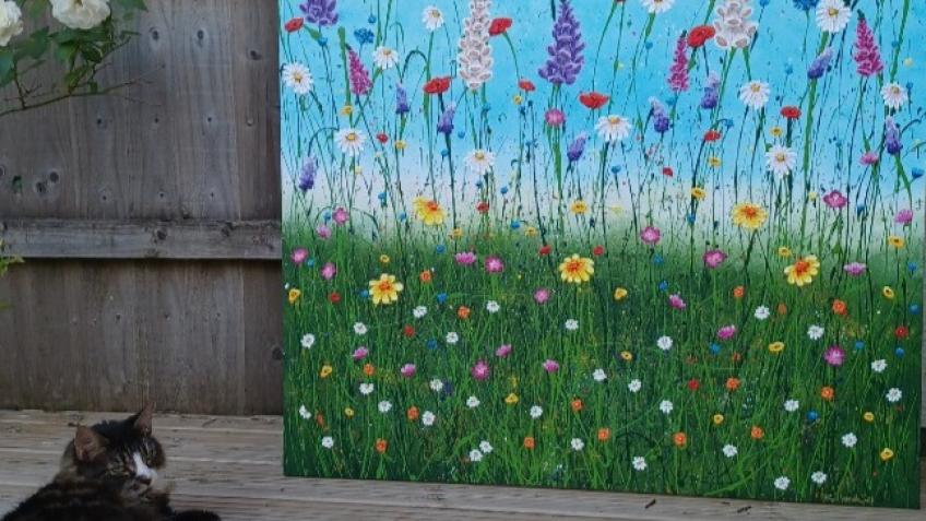 Win a large original painting min donation £2