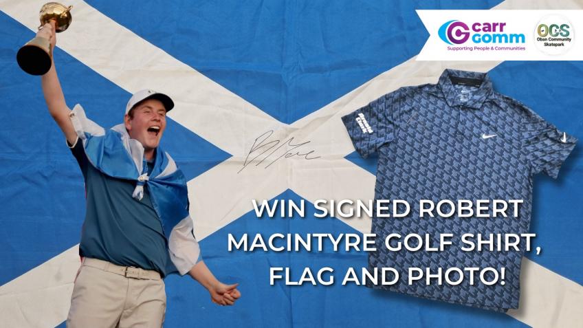 WIN Signed Robert MacIntyre Shirt, Flag and Photo!