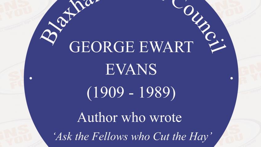 Blaxhall blue plaque to George Ewart Evans