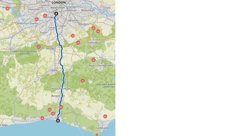 Curly cycles the London to Brighton