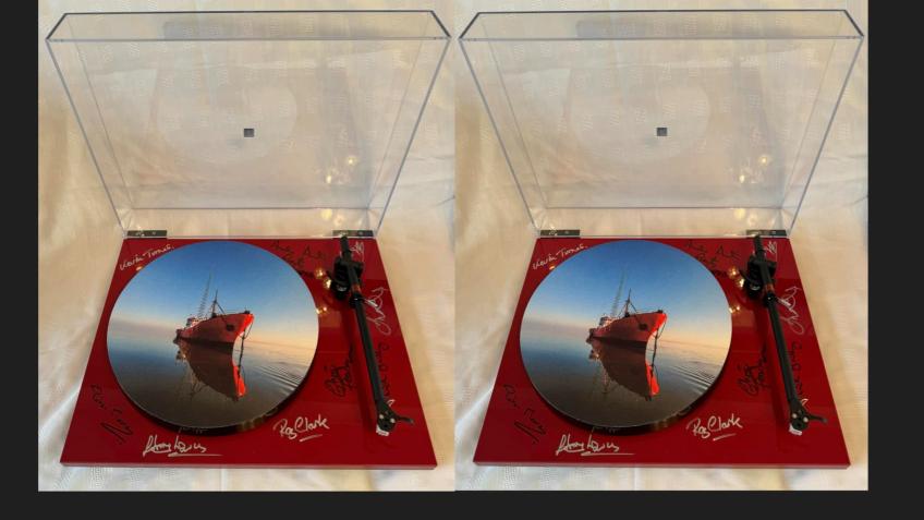 Two Rega Turntables Signed by Caroline Presenters