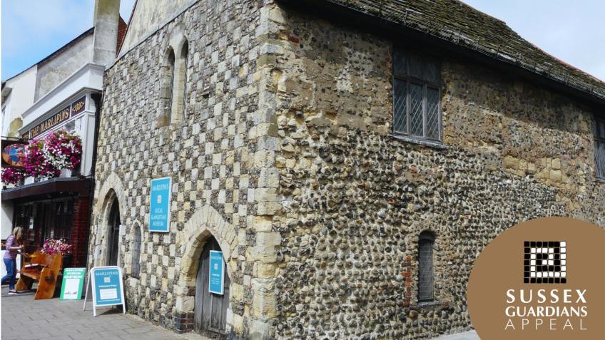 Repairs to 12th Century beam at Marlipins Museum