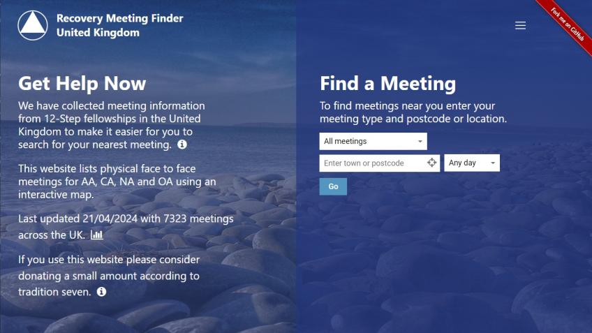 12-Step Recovery Meeting Finder Website