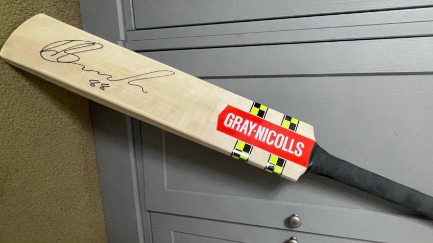 Harry Brook Signed Cricket Bat Prize Draw