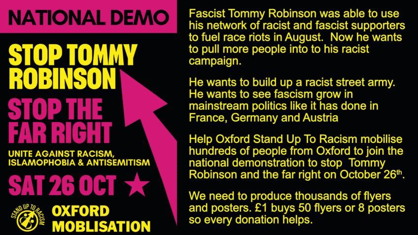 Oxford mobilisation against fascist Tommy Robinson