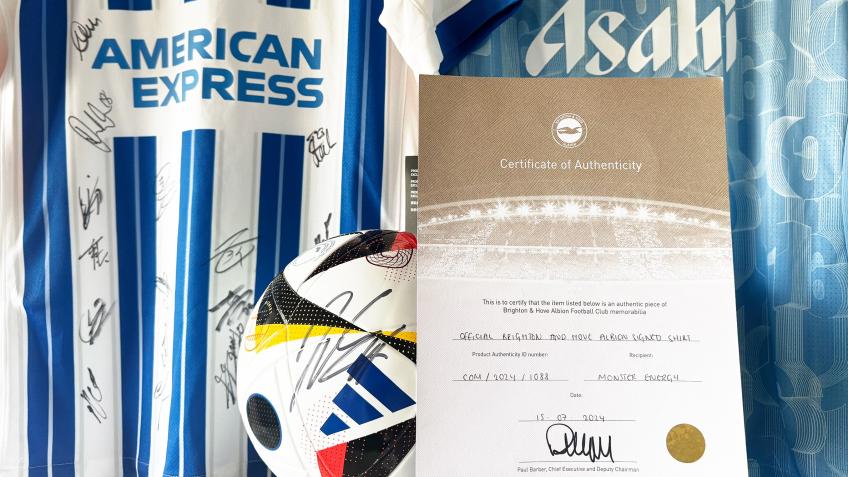 Win a 24/25 BHAFC home shirt signed by the squad