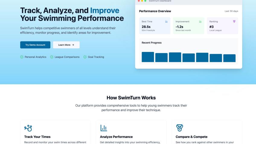 Competitive Swim Analytics for kids