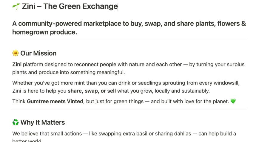 Community Led Marketplace for Plants & Produce