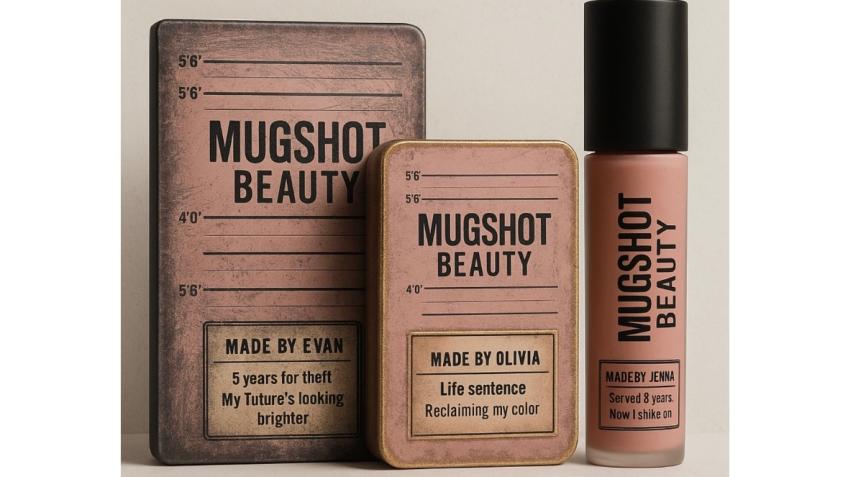 Crime/prison inspired beauty & cosmetics.