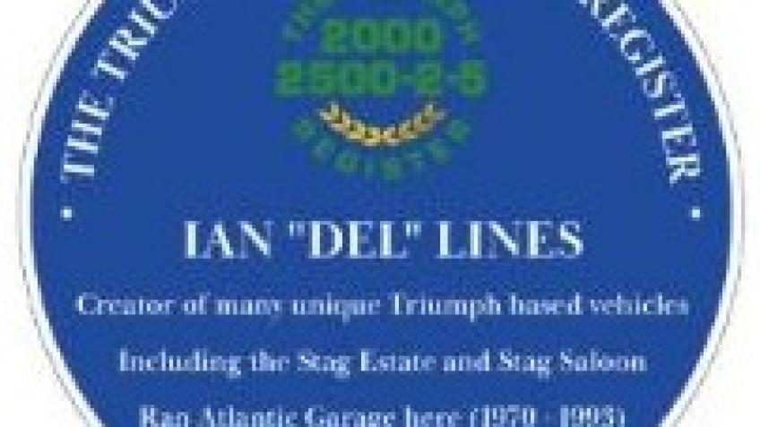 The Triumph 2000 Register Del Lines Plaque Appeal