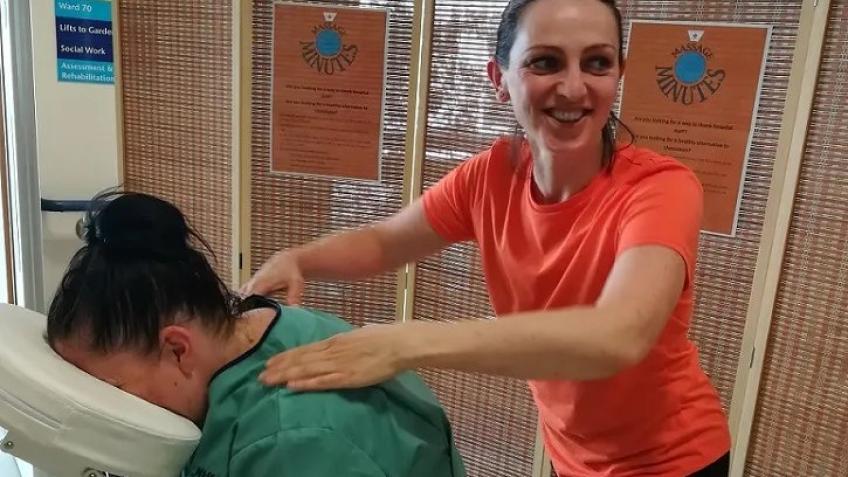 Mobile bus for massage to staff including NHS