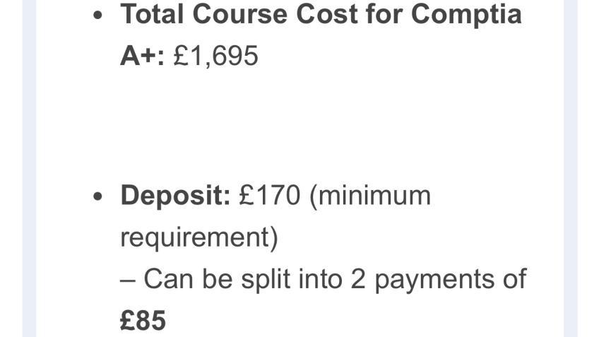 IT course for comptia A+ with (learning people)