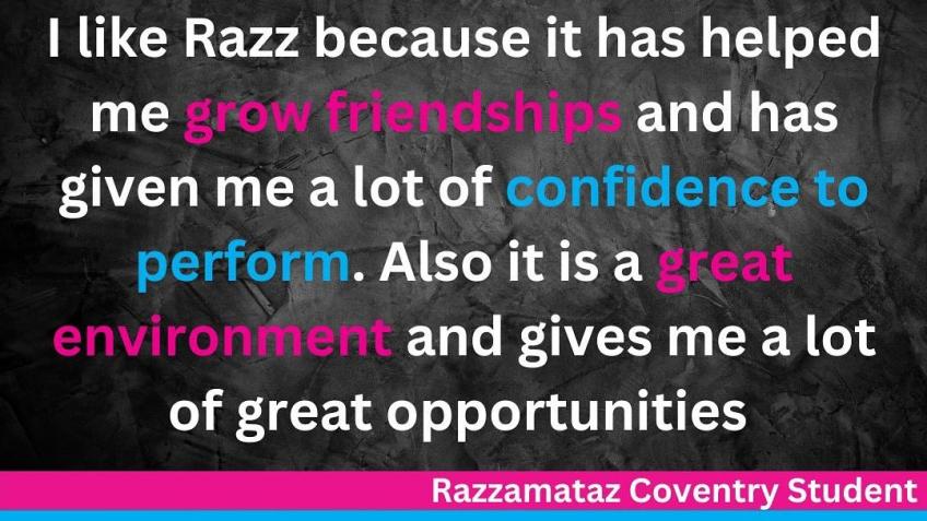 Razzamataz Coventry Make their dream come true...