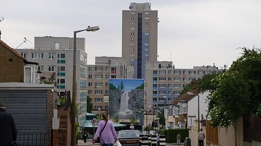 Leo's abseil in Broadwater Farm