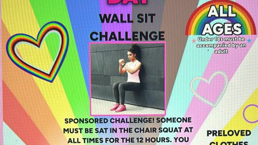 Wall Day Long Chair Squat Challenge