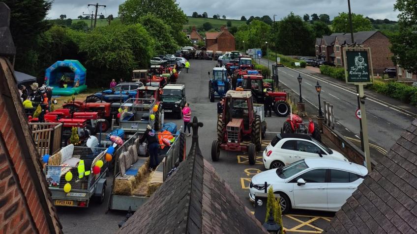 Mr Blobby’s annual charity tractor road run