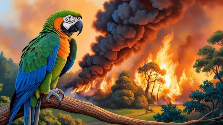 The wise Parrot saves the forest. By Maria Lya