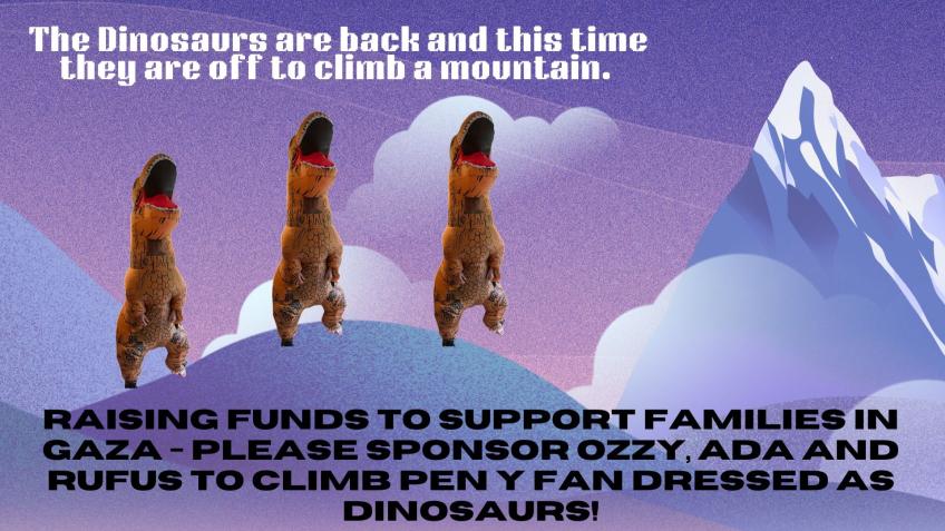 The Dinosaurs climb a mountain.