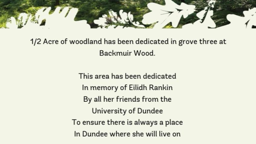 Dedicate an area of woodland for Eilidh