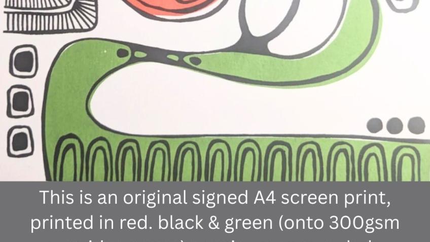 Selling original A4 screen prints 'Kissing Bird'