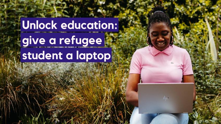Support 120 refugees with laptops for university