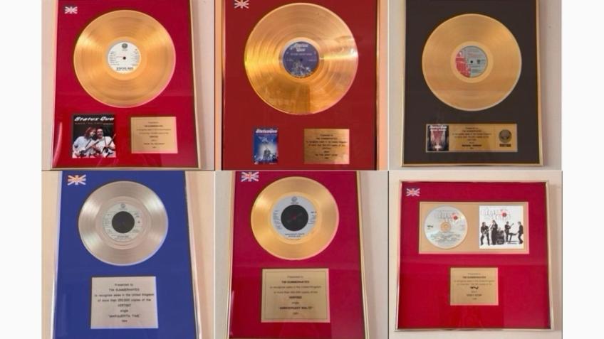 STATUS QUO GOLD/SILVER/LP/CD/SINGLE SALES AWARDS
