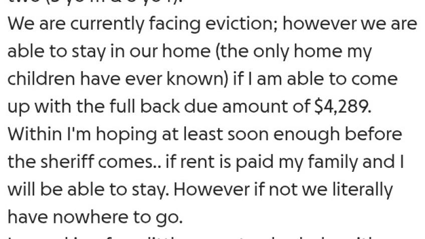Saving us from eviction