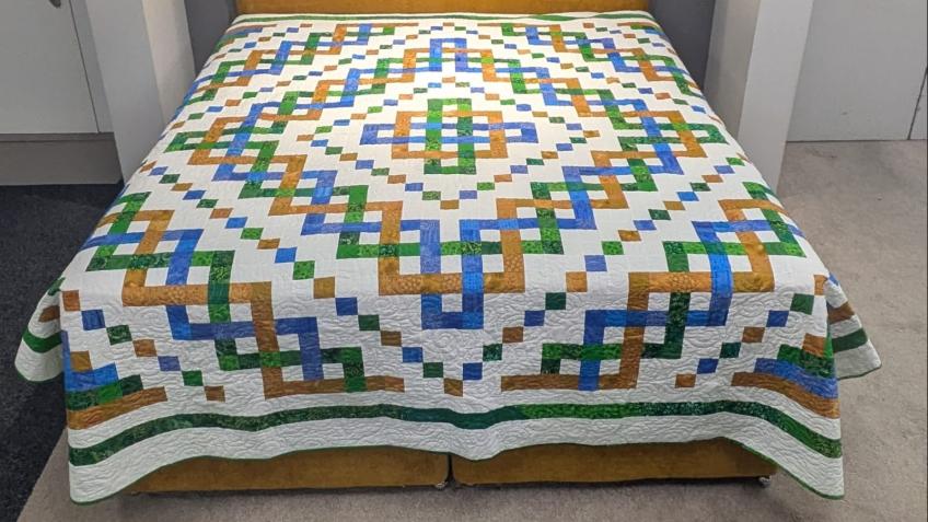 Handmade Trinity Celtic Knot Patch Work Quilt