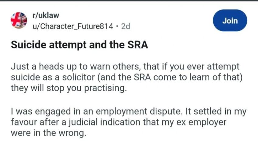 Legal challenge - Solicitors' Regulatory Authority