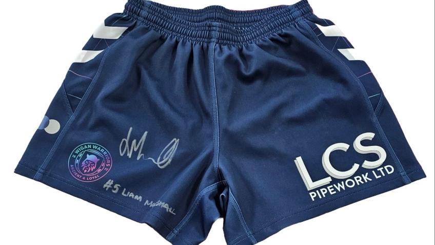 Liam Marshall Signed Wigan Warriors Shorts