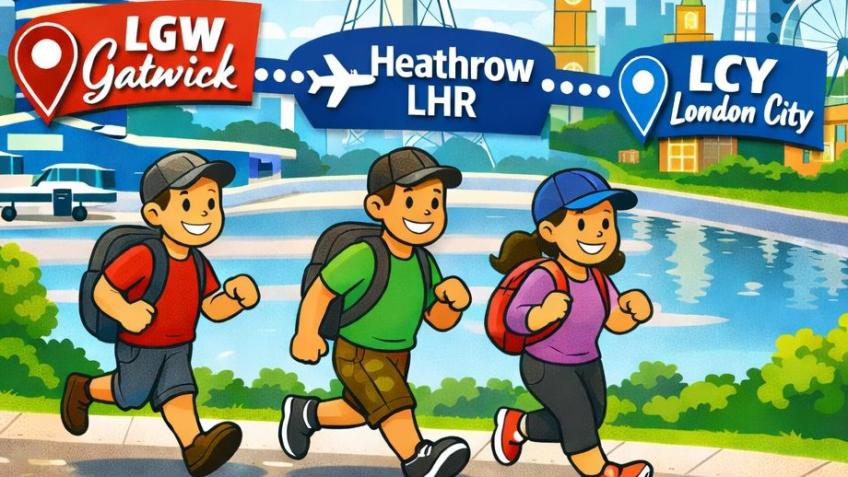 Walk from LGW to LHR to LCY