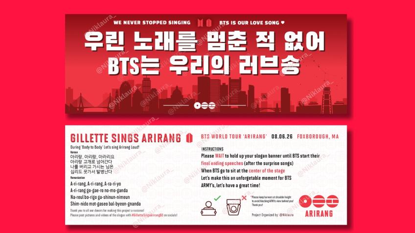 BTS Arirang Banner Project Gillette D2-August 6th