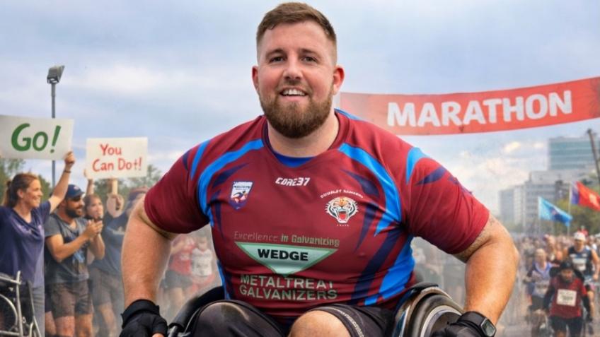James is racing 30 miles in a wheelchair